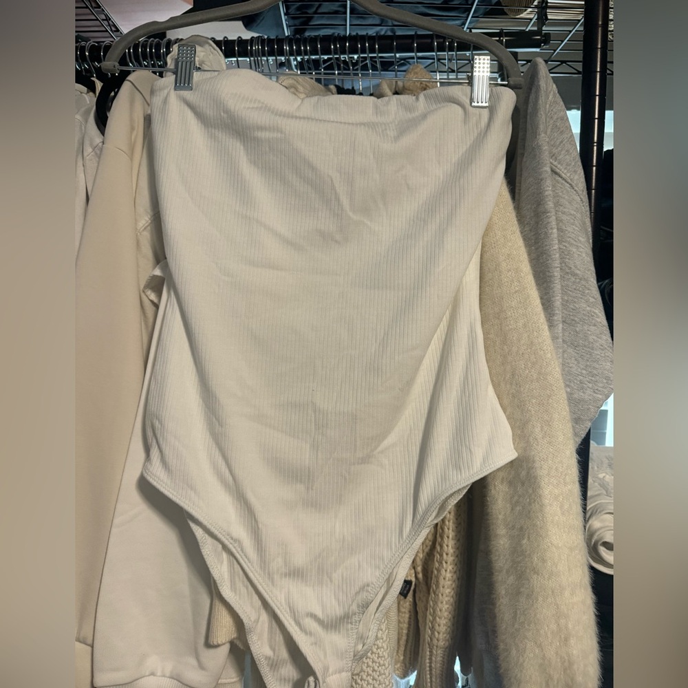 NWT white strapless bodysuit